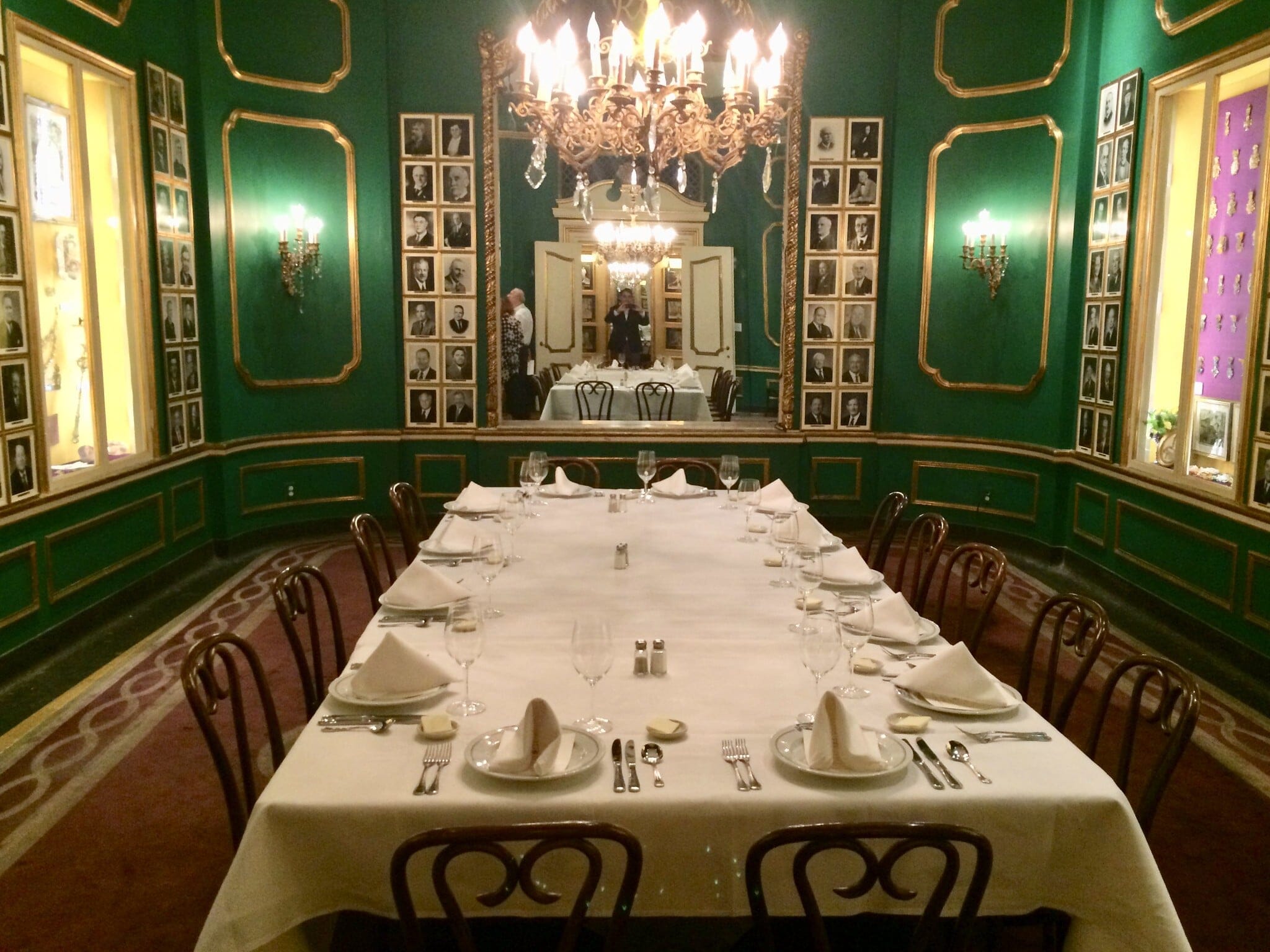 The Rex room at Antoine's Restaurant in the French Quarter set for a Huron feast