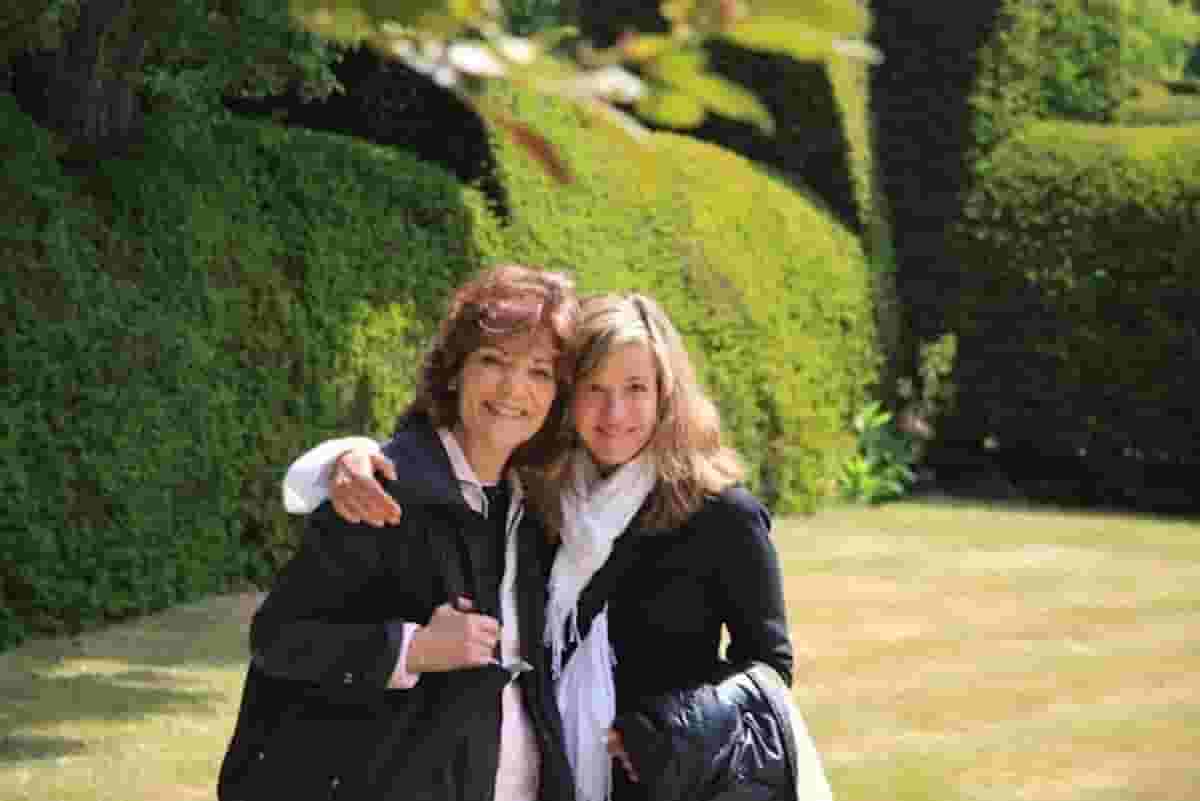 Jan and Katie laughing it up at Great Dixter