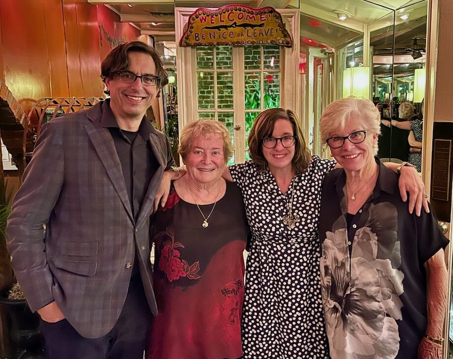 John, Ellen, Katie and Ann at Bayona Restaurant, in the French Quarter, in New Orleans, for dinner following our 'Spring Blooms' tour