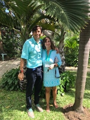 Made in the shade and in unintentionally (!) matching outfits in Barbados